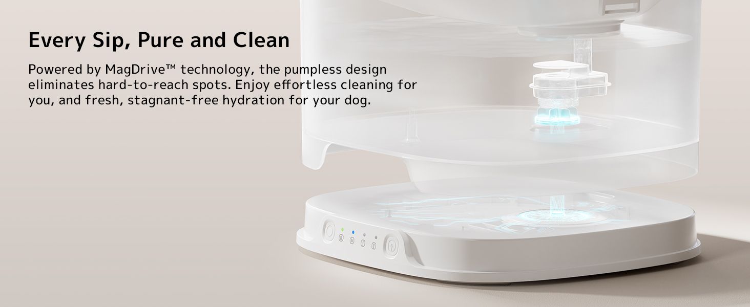 Pumpless MagDrive design for pure, clean water